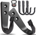 5 Large Size Heavy Duty Wall Hooks, Coat Hooks for Hanging Pans, Backpacks, Coats, Garage Items (Black)