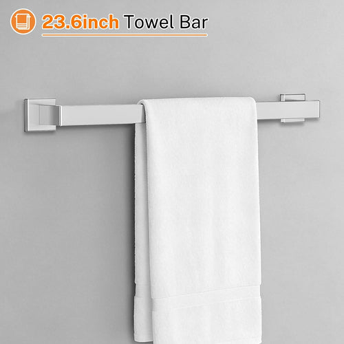 10-Piece Brushed Nickel Bathroom Hardware Set Towel Bar Set Include 23.6 inch Towel Bar,Towel Ring,Toilet Paper Holder Towel Hooks,Stainless Steel Wall Mounted Towel Rack