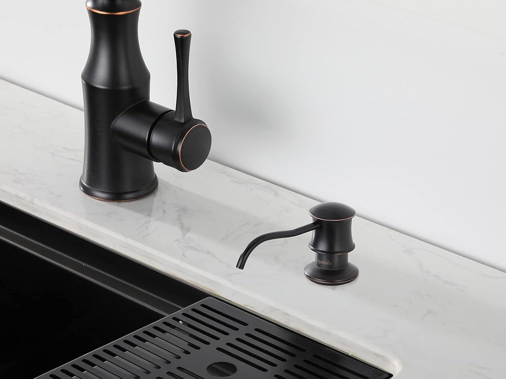 AguaStella ASF42ORB Built in Soap Dispenser Oil Rubbed Bronze for Kitchen Sink with Soap Bottle Countertop Pump