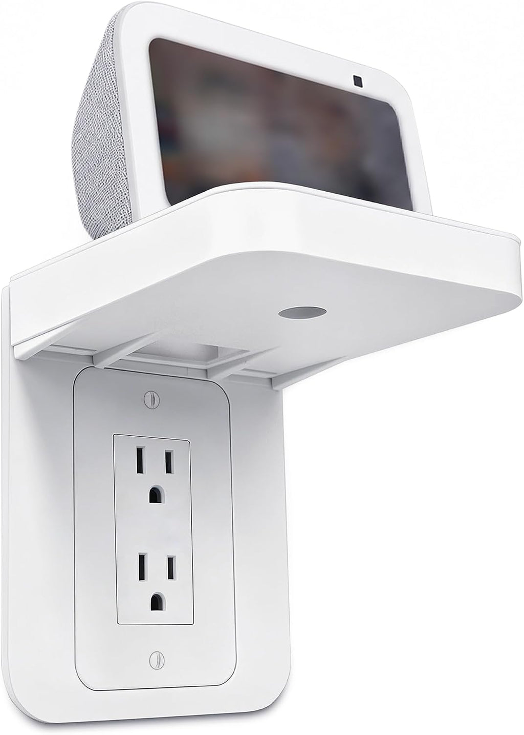 Outlet Shelf with Cord Storage for Duplex & Decora Outlets, White, 1-Pack