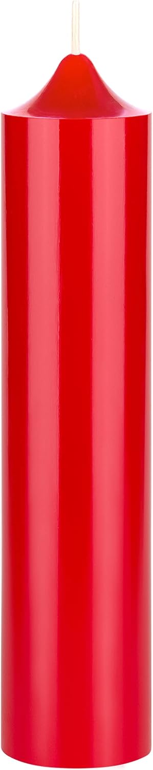 Mega Candles 1 pc Unscented Romantic Red Taper Candles, Hand Poured Wax Candle 6.75 Inch x 1.5 Inch, Sensual Wax Role Play, SM Bondage, Couples, Home Décor, Wedding Receptions, Festivities