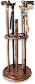 Asterom Cane Stand - Wooden Holder for Walking Sticks, Canes (Caramel)