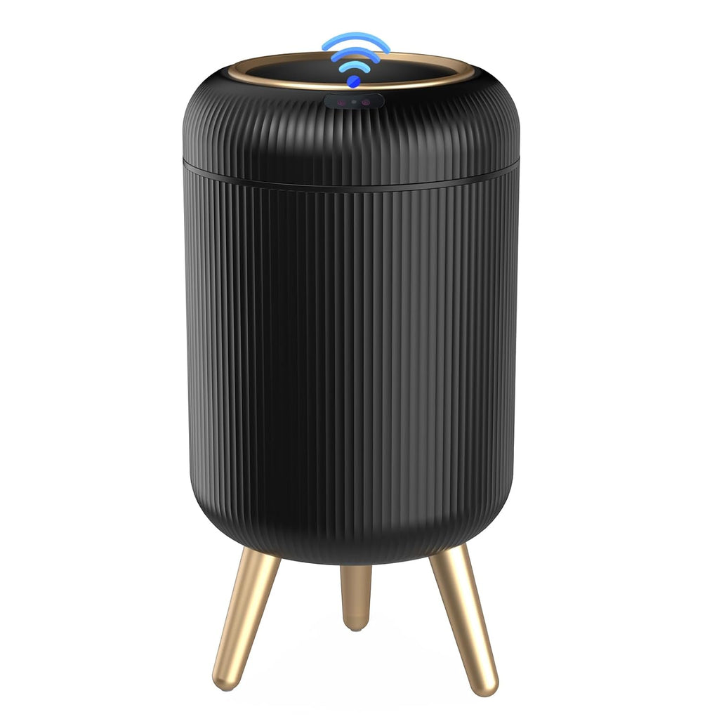 Automatic Motion Sensor Trash Can Bathroom,3 Gallon,Black and Gold
