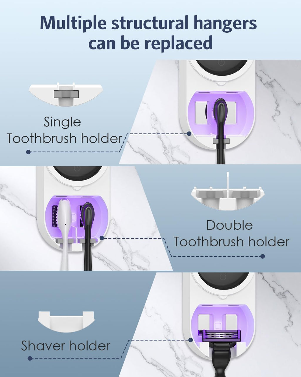 Upgraded Toothbrush Cleaner, Toothbrush Holder for the Bathroom