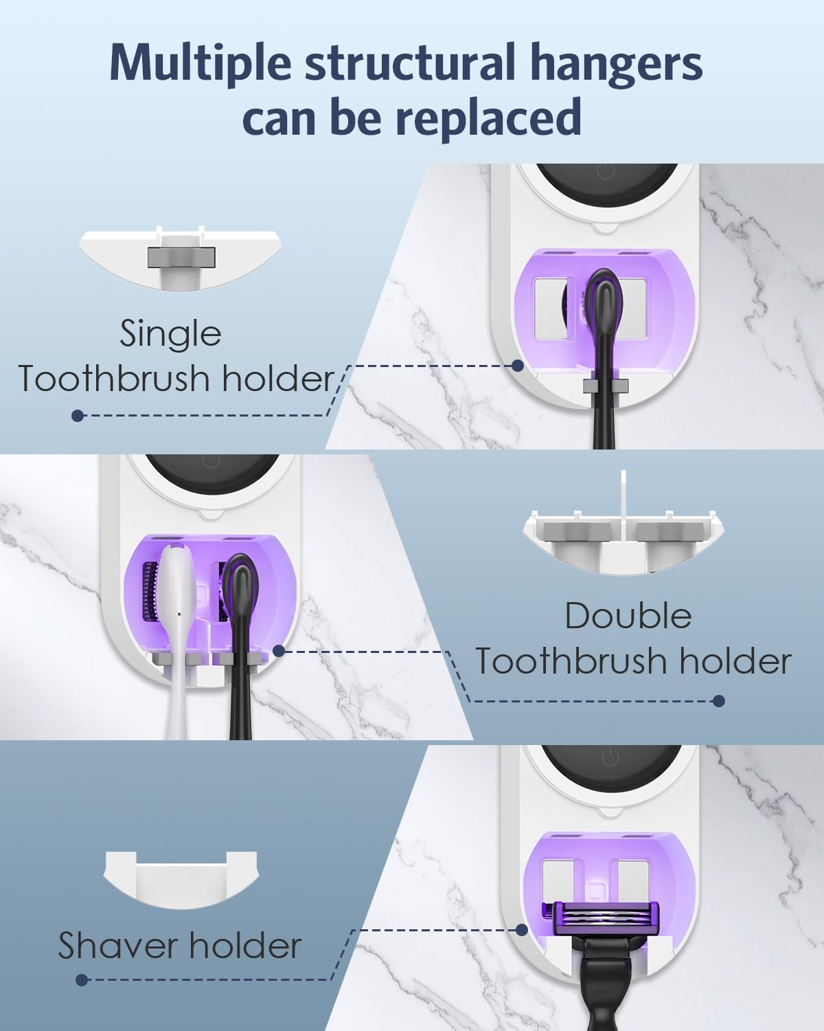 Upgraded Toothbrush Cleaner, Toothbrush Holder for the Bathroom