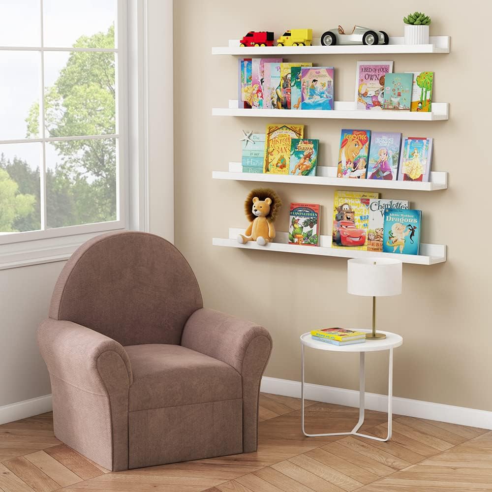 Forbena 36 Inch Long Floating Shelves, White Picture Ledge Shelf for Wall