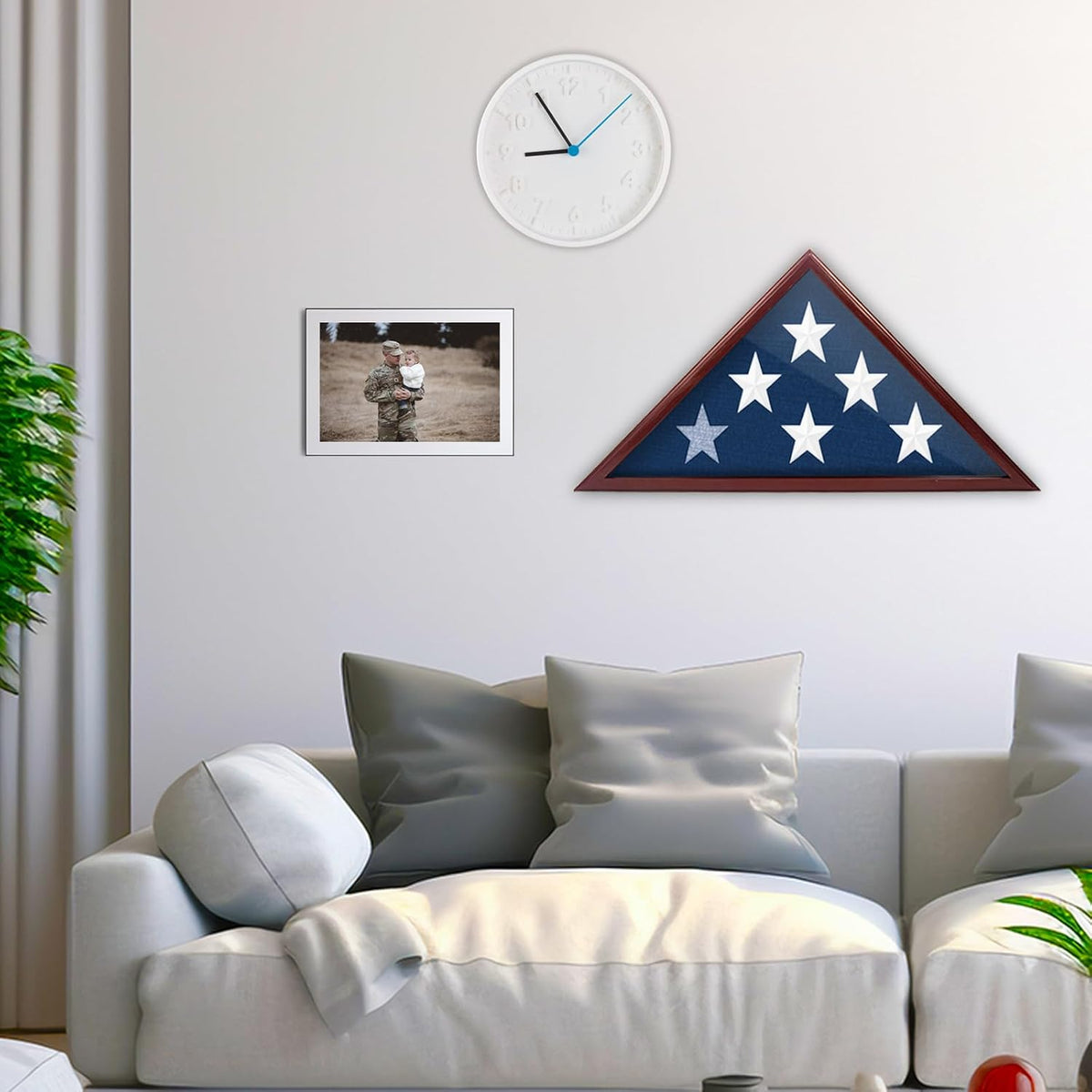 Flag Display Case for 5x9.5' Burial Flag with Custom DIY Stickers
