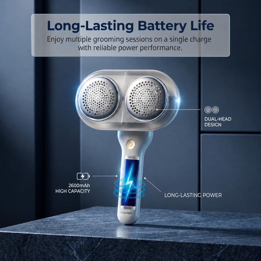 Fabric Shaver, Rechargeable Lint Remover, Pearl White