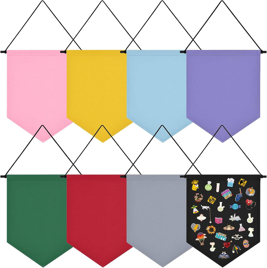 Wall Hanging Brooch Organizer Storage Board Colorful Enamel Pin Badge Canvas Display Banner Earrings Case Collection Holder 12.6x10in(Not Include Any Accessories) (Yellow)