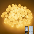 Ogrmar 49FT 100 LED Globe Ball String Lights 8 Modes with Remote Warm White
