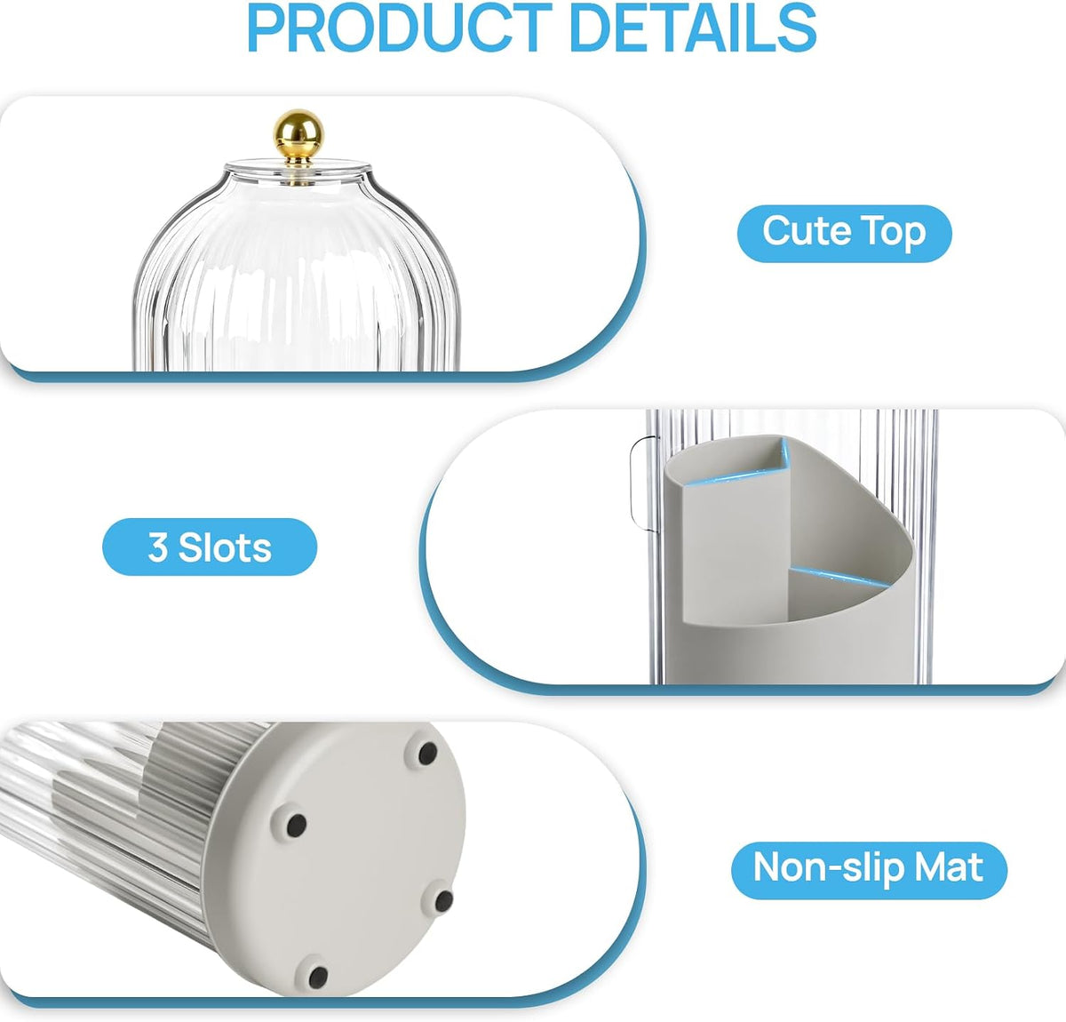 Toothbrush Holders with Cover Toothpaste Organizer for Bathroom, Grey