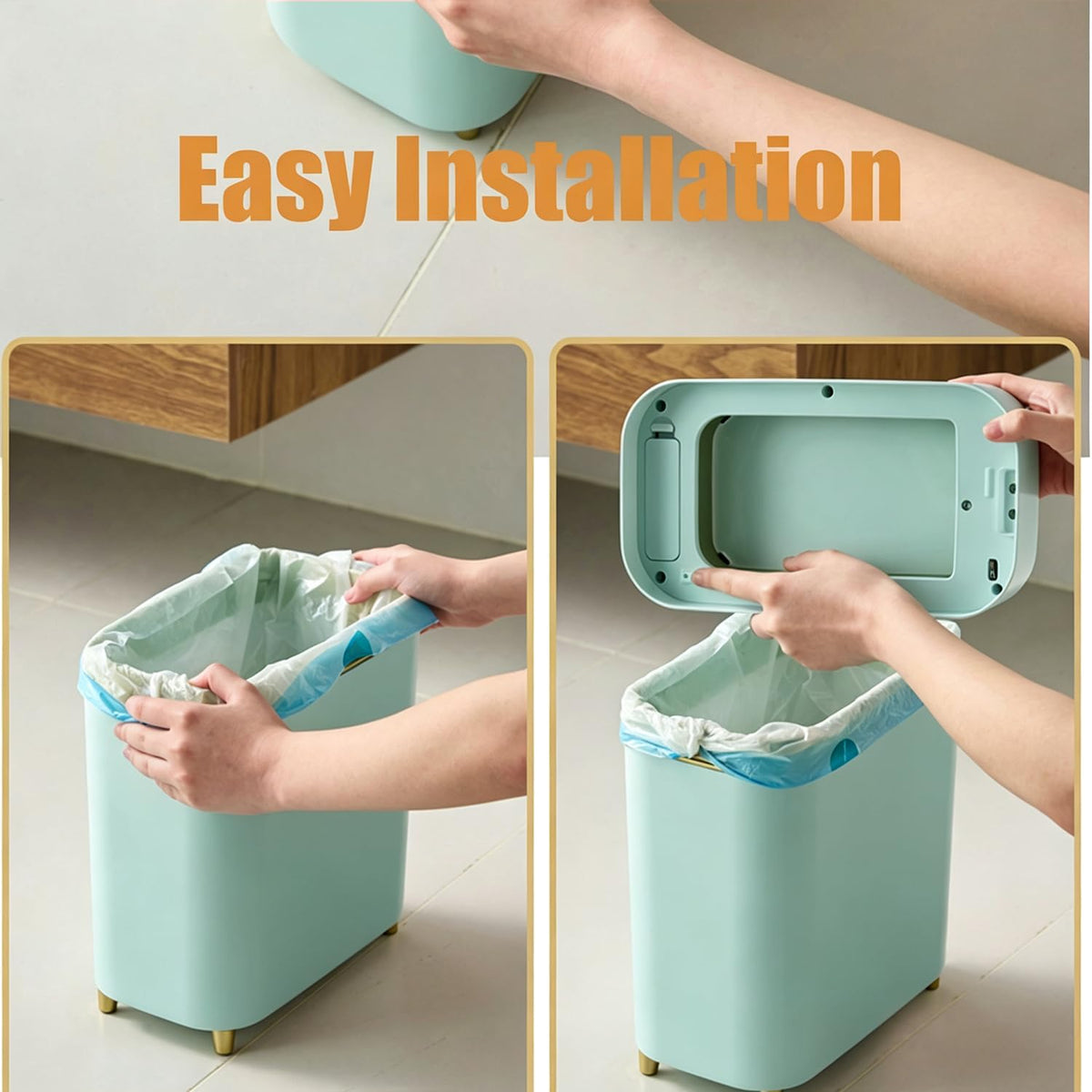 Yatmung Touchless Bathroom Trash Can with Lid - Motion Sensor Trash Can