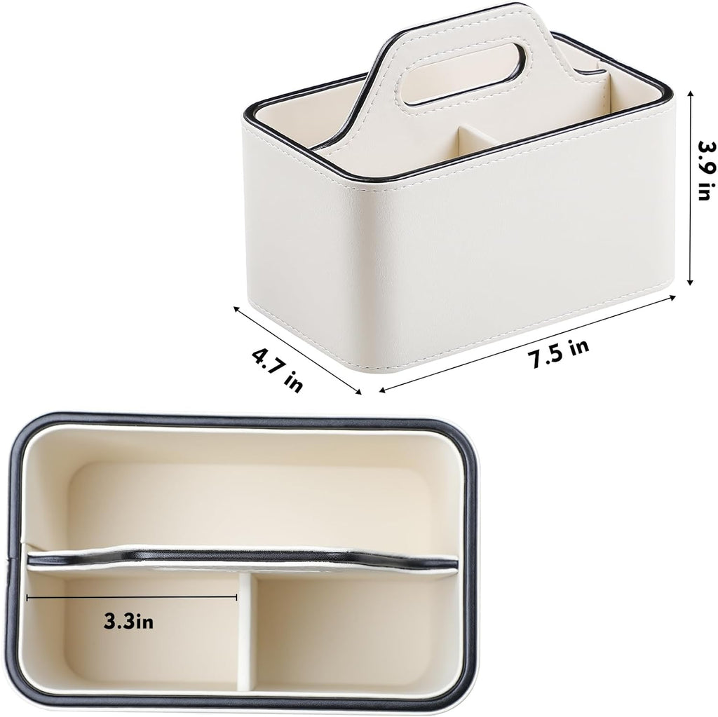 Remote Control Holder, Portable Desk Remote Organizer, Cream