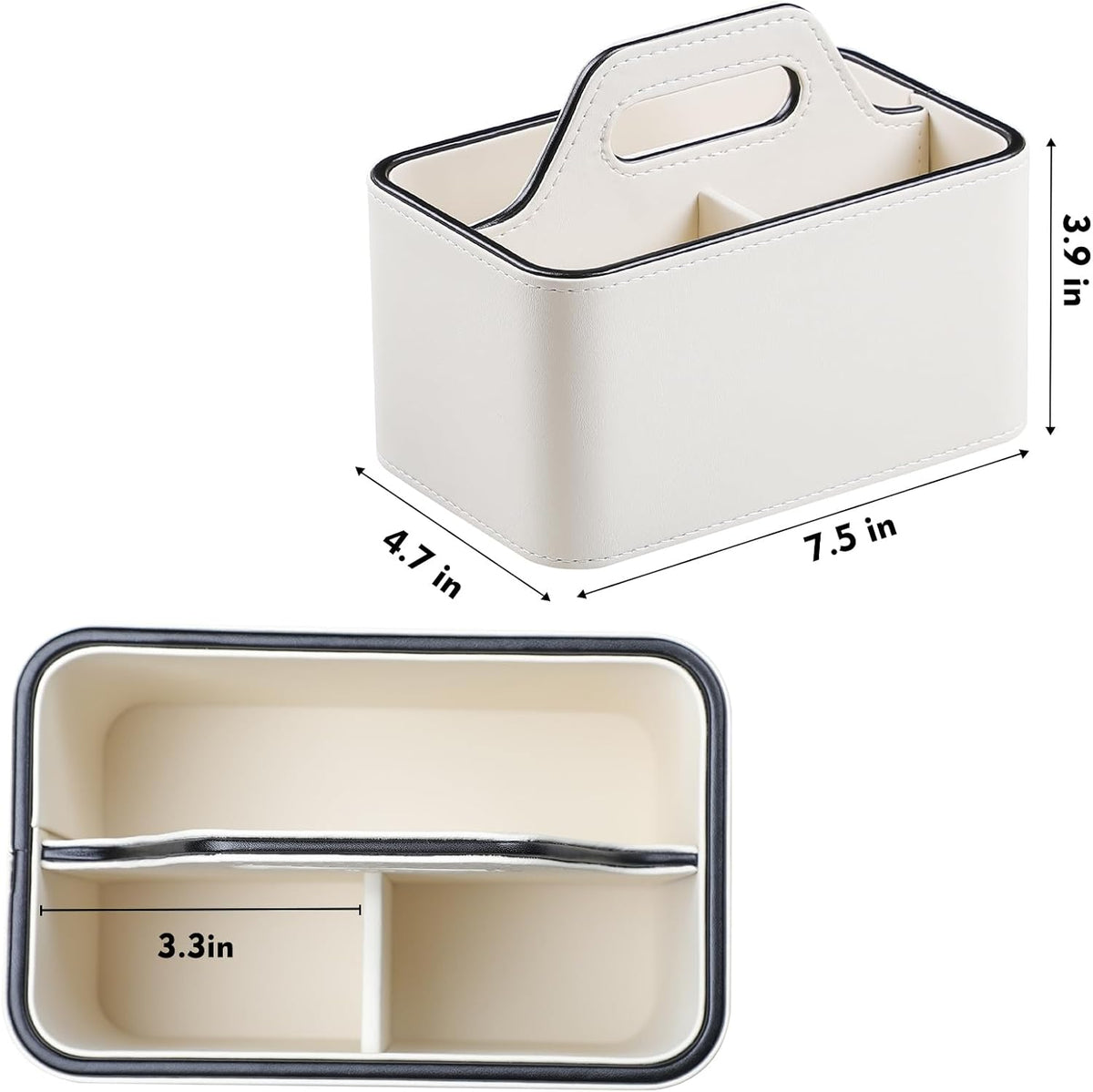 Remote Control Holder, Portable Desk Remote Organizer, Cream