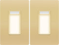 LIDER Full LED Guide Light with PIR Motion Sensor, Night Light, Adjustable Time Delay & Daylight Sensor, 3000K Warm White, Screwless Wall Plate Included, UL Listed, Thermoplastic, Matte Gold, 2-Pack