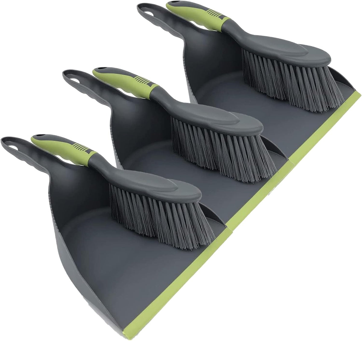 Dust Pan Broom Dustpan Brush - Dust Pans with Brush, Hand Broom and Dustpan Set, Handheld Broom and Dustpan Set, Used to Clean Floors, Tables, Animal Cages, PET Fiber Bristles (3pcs)