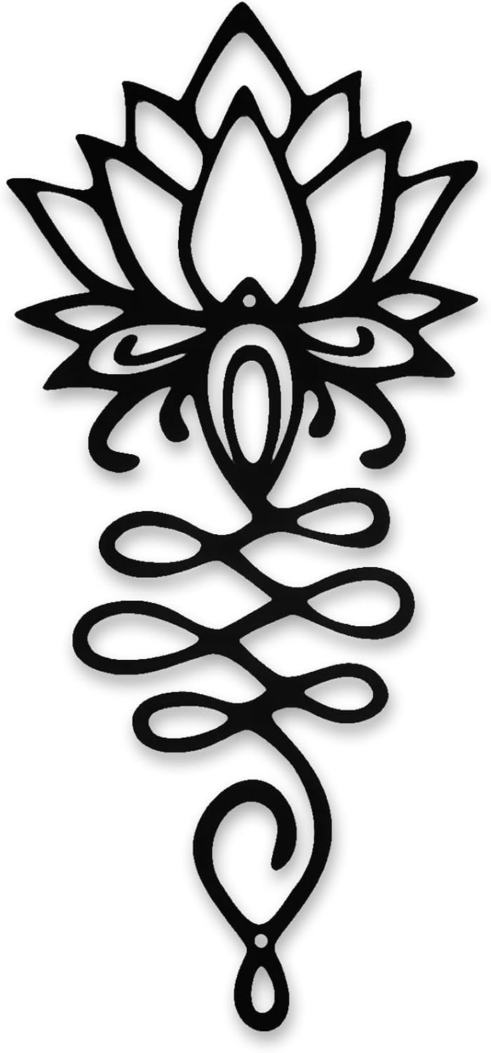 Xedatric Lotus Flower Wall Decor Black Metal Yoga Wall Art with Lotus