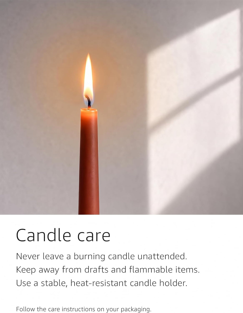 10" Classic Taper Candles, Terracotta, 4-Pack, 7-8 Hours Long Burning, Unscented Tall Candlesticks