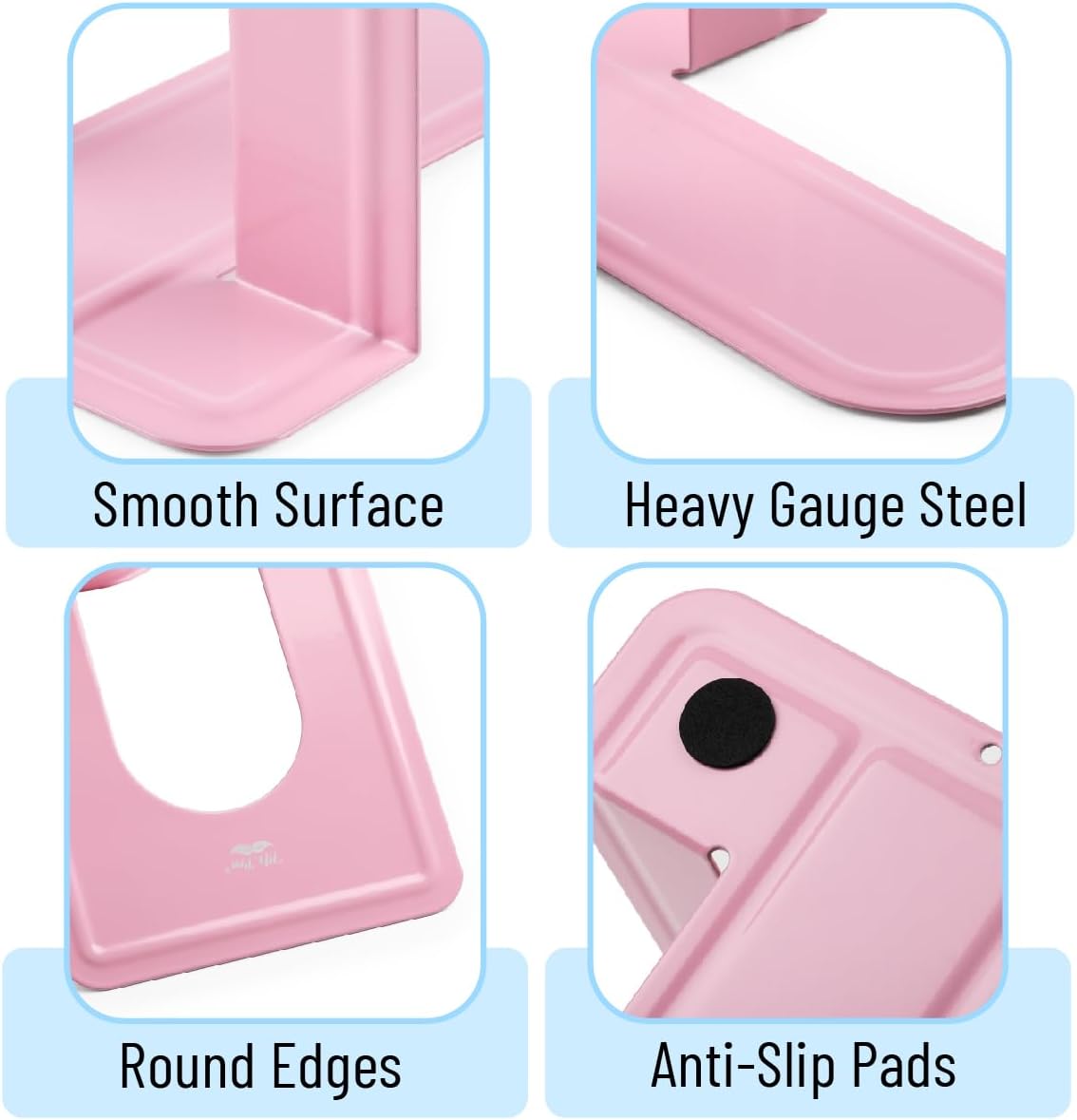 Mr. Pen- Book Ends, 4 Pack, Light Pink