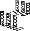 Book Ends for Shelves Set of 6, Black Modern Minimalist Metal Bookends Decorative Book Holder for Home Office Desk Bookshelf Decor Book Shelf Organizer