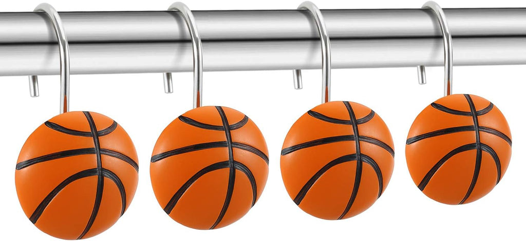 CHICTIE Basketball Shower Curtain Hooks,Sports Shower Rings for Bathroom