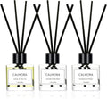CALMORA Flameless Diffuser for Home, 3-Pack 50ml (1.7fl Oz) Essential Oil Reed Diffuser Set with 15 Sticks | Room Air Freshener for Bedroom, Bathroom for Women Men