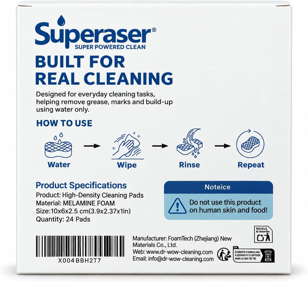 Magic Sponge Eraser, 3X Density Melamine Cleaning Sponges, 24 Pack