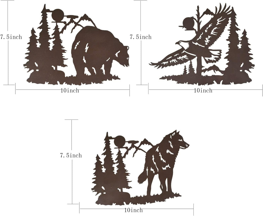 Metal Bear Wall Decor Eagle Wall Decor Wildlife Wall Art Rustic Cabin Decor