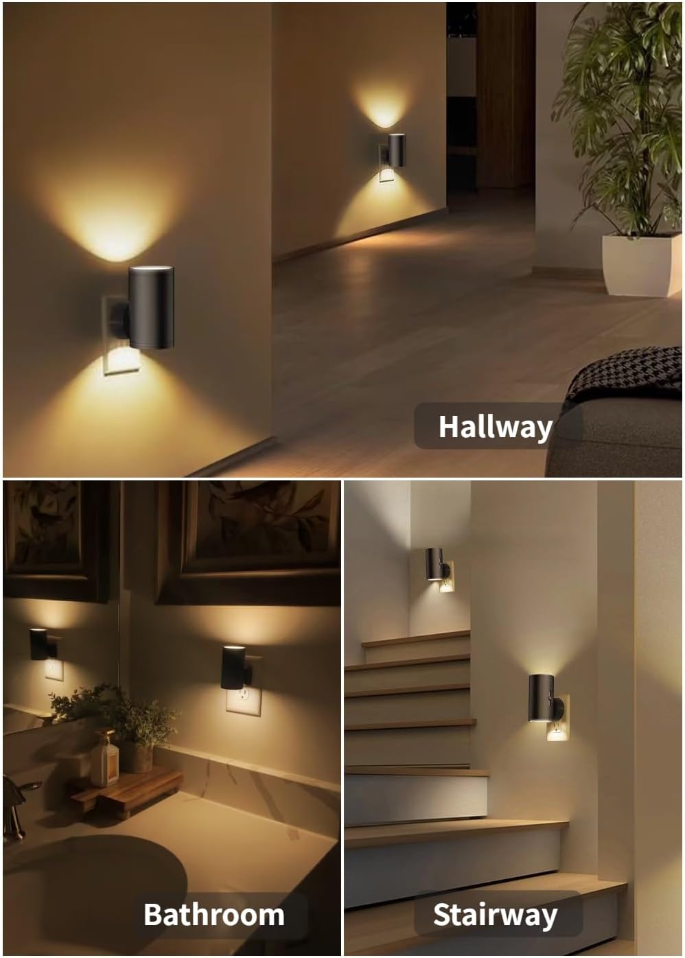 TSEXES 4 Pack LED Night Light Plug in,5-300LM Brightness Adjustable