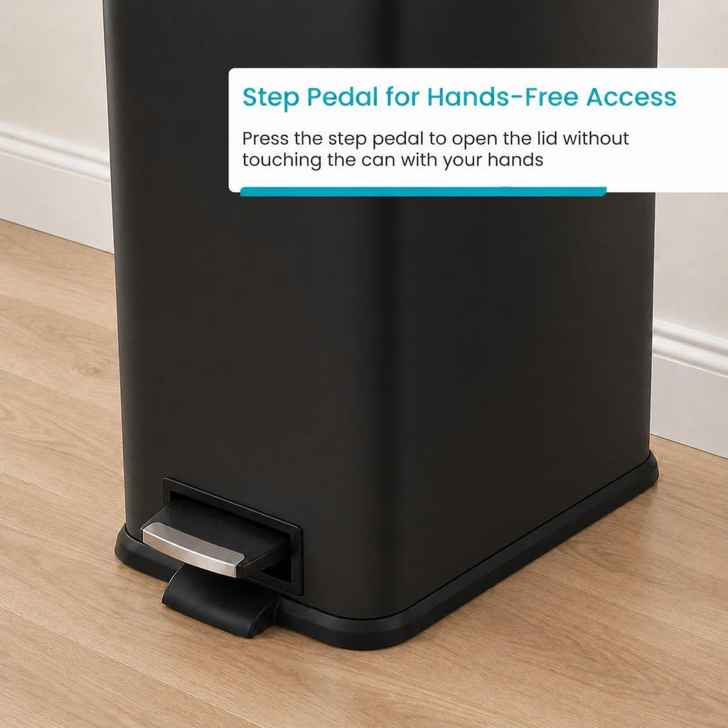 Home Zone Living 4 Gallon Kitchen Trash Can with Slim Fit Design