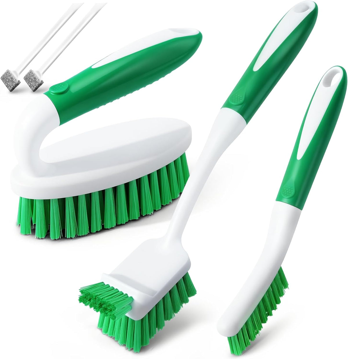 Holikme 5 Pack Cleaning Brush Scrub Brush Kitchen Brush for Floor,Green