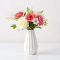 White Elegant Ceramic Vase 7.1 inch for Wedding Valentine for Women
