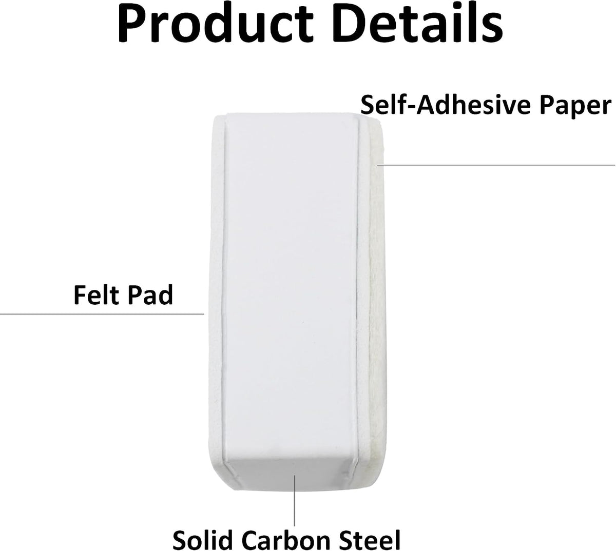 4PCS 1.2Inch Self-Adhesive Square Furniture Riser, White Carbon Steel Bed Table Sofa Lift Riser, Heavy Duty Couch Cabinet Riser, Adds 1.2 Inch Height with Felt Pad