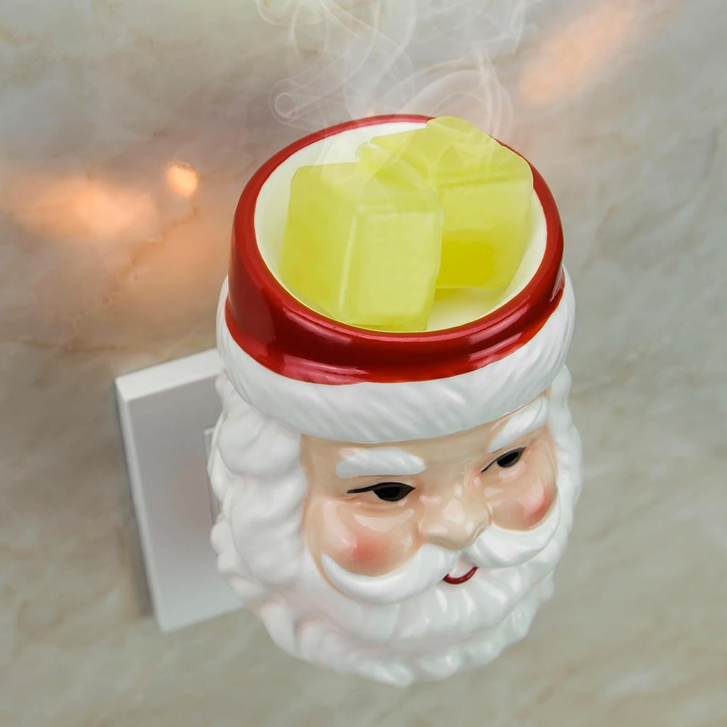 STAR MOON Christmas Wax Melt Warmer, Santa Claus Plug in Wax Warmer, Scentsy Warmer for Fragrance Oil, Night Light Wax Burner Decoration with Two Bulbs