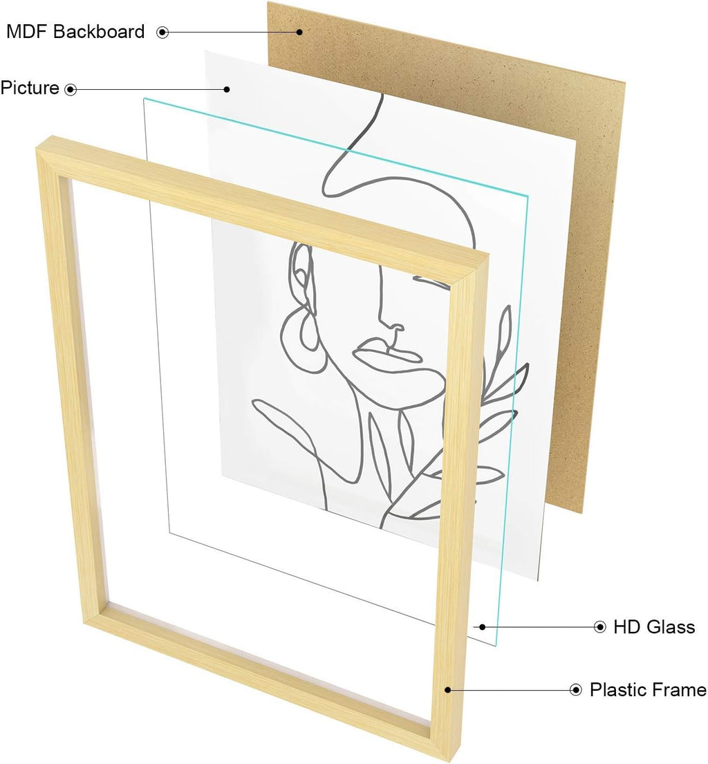 ArtbyHannah 6-Piece Multi-Size Gallery Wall Frame Set, Black