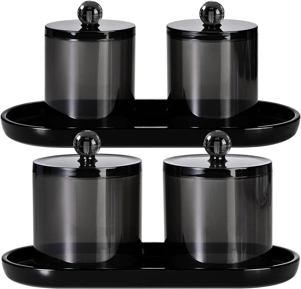 SheeChung Acrylic Vanity Tray, Bathroom Makeup Organizer Countertop, Black