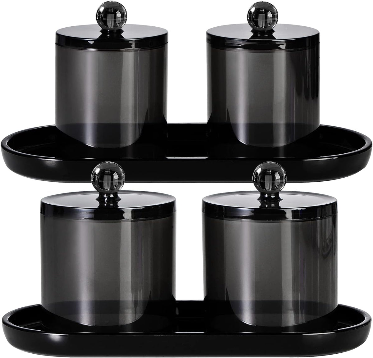 SheeChung Acrylic Vanity Tray, Bathroom Makeup Organizer Countertop, Black