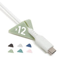 U Brands Pyramid Cord Organizers, Set of 12 Cable Clips, Assorted Colors