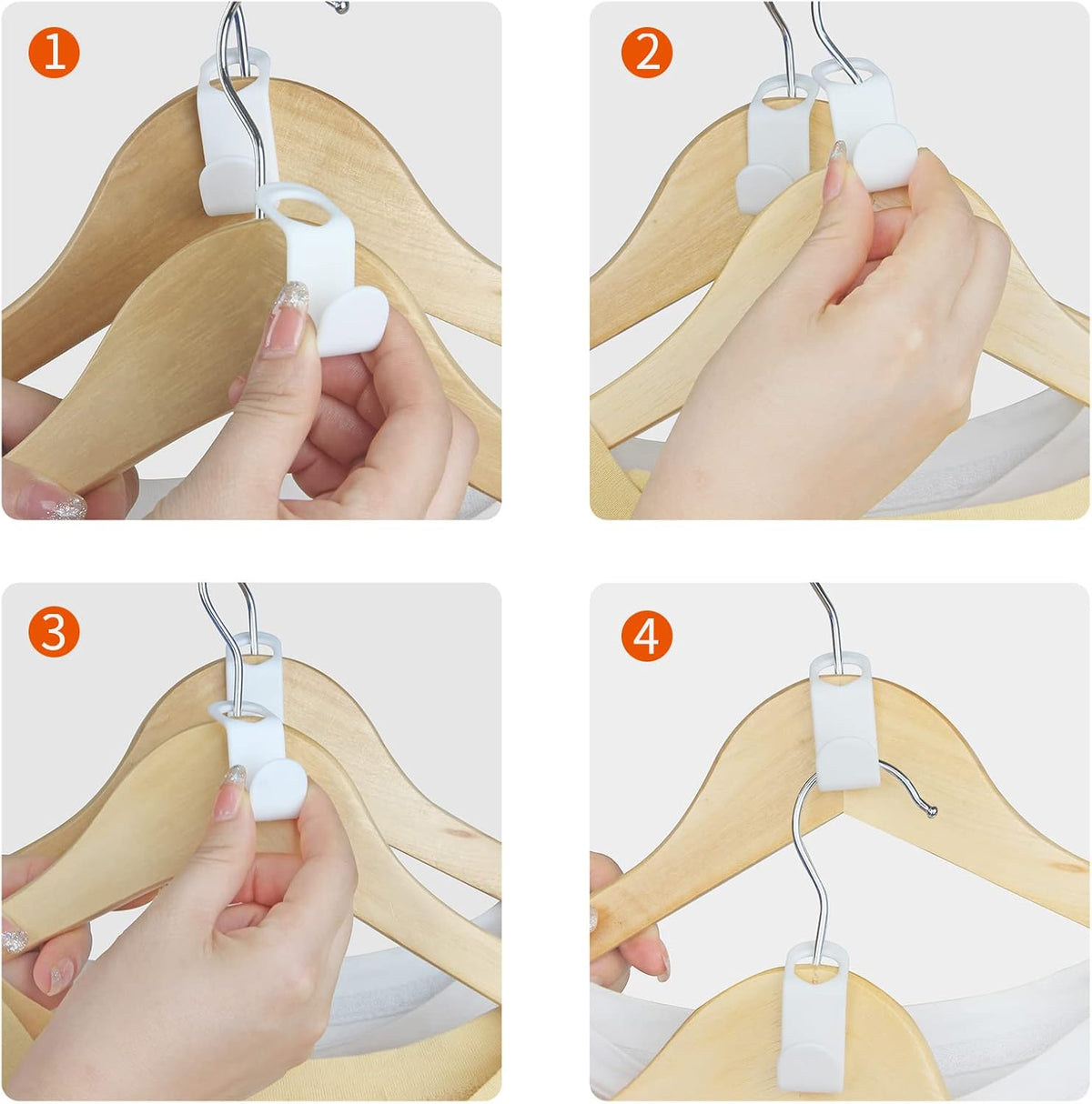 SLMT Space Saving Hanger Extender Hooks 100PCS Clothes Hanger Connector Hooks Closet Organizer for Plastic Hangers
