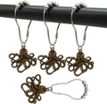 12Pcs Decorative Octopus Shower Curtain Hooks for Bathroom Rod, Bronze