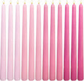 Gradient Hot-Pink Taper Candles for Wedding Valentine's Day