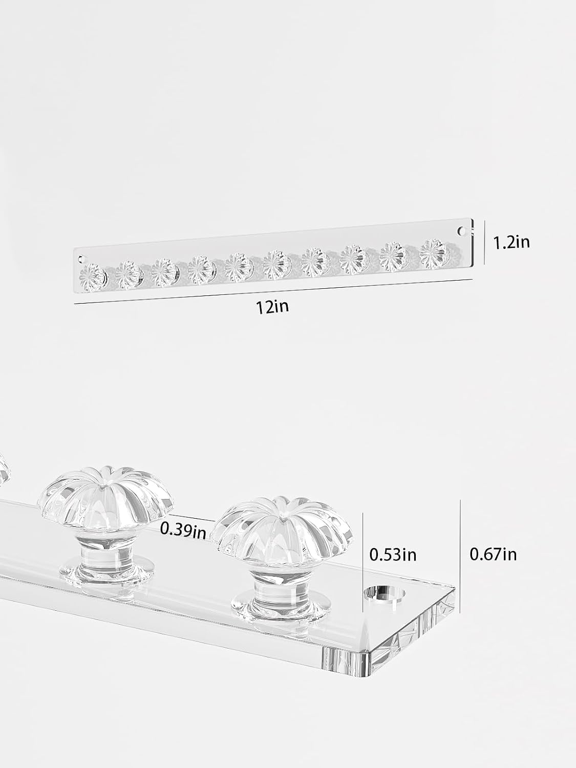 Wall Mounted Hanging Necklace Organizer Holder,Small Necklace Hanger Wall Mount,Acrylic Jewelry Hooks Storage Long Necklace,Closet Hanging Bracelet Display Stand (2)