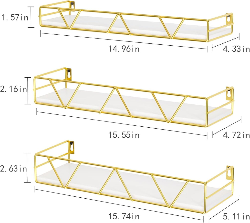 Floating Shelves Set of 3, Wood Wall Shelf, Farmhouse Shelf for Bedroom