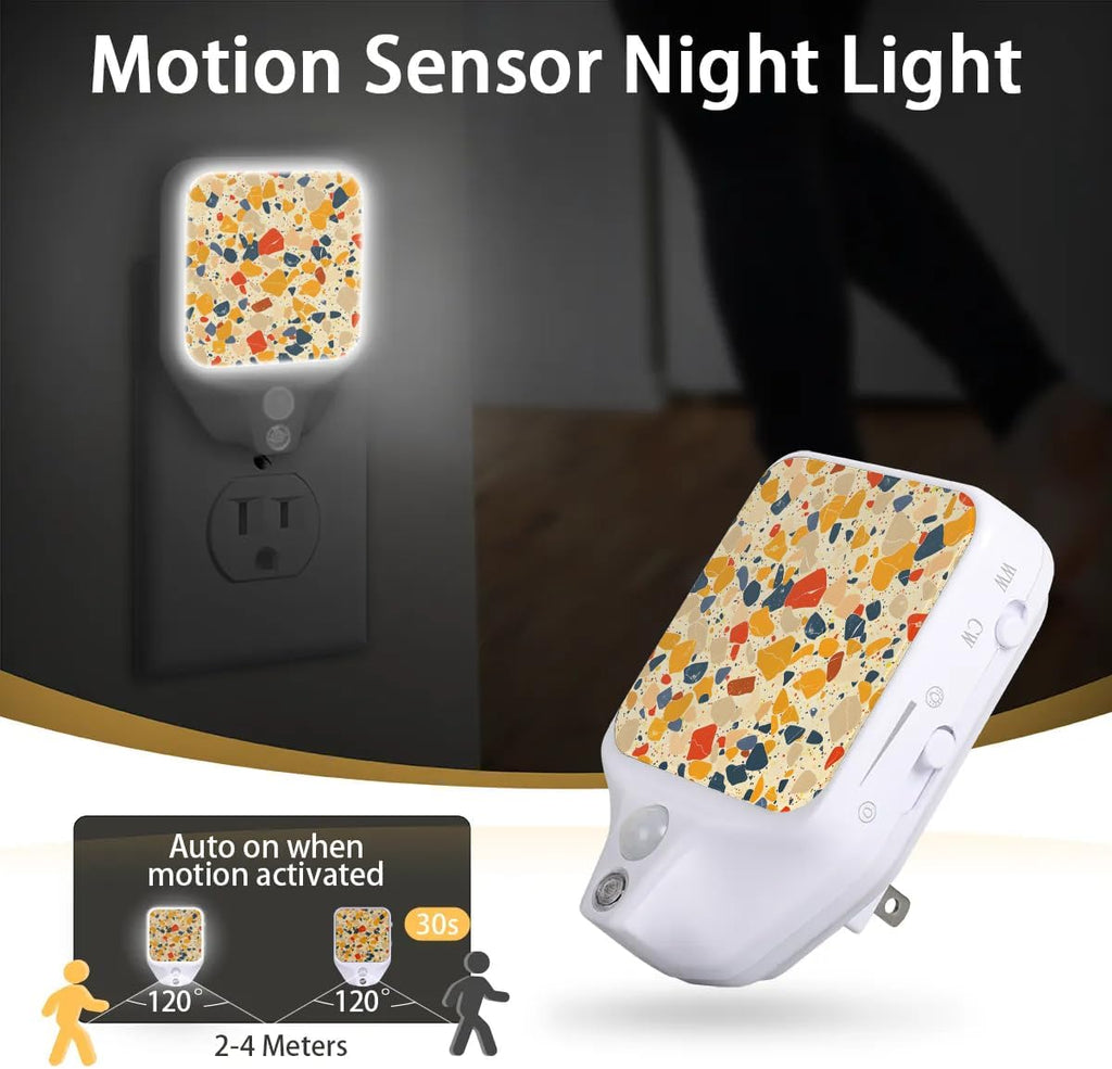 Honeybaby Motion Sensor Night Lights Colorful Speckle Nightlight Plug in Dusk to Dawn Motion Sensor Light Indoor LED Lights for Room Home Improvement
