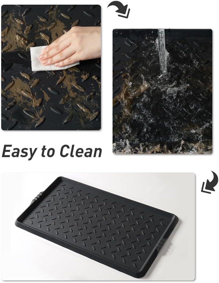 SUPENUIN Extra Large Boot Tray 48 Inch Boot Storage Heavy Duty Rubber Mats for Floor Waterproof Shoe Mat Tray for Entryway Multi Use Shoe Rug 16x47.5 Inches