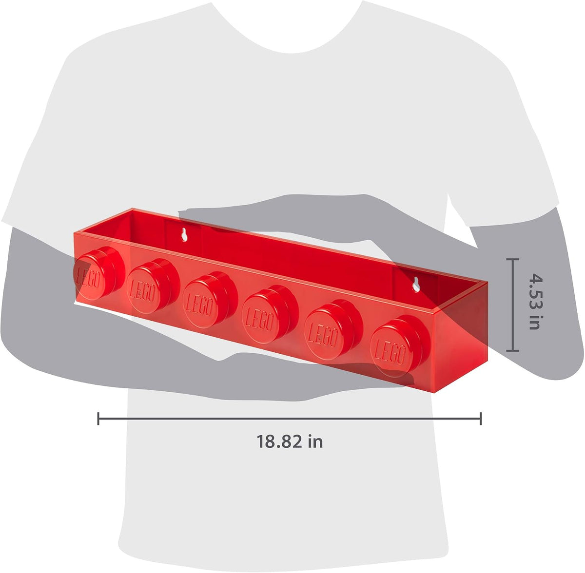 Room Copenhagen LEGO Book Rack Wall Shelf 18.9 in Red