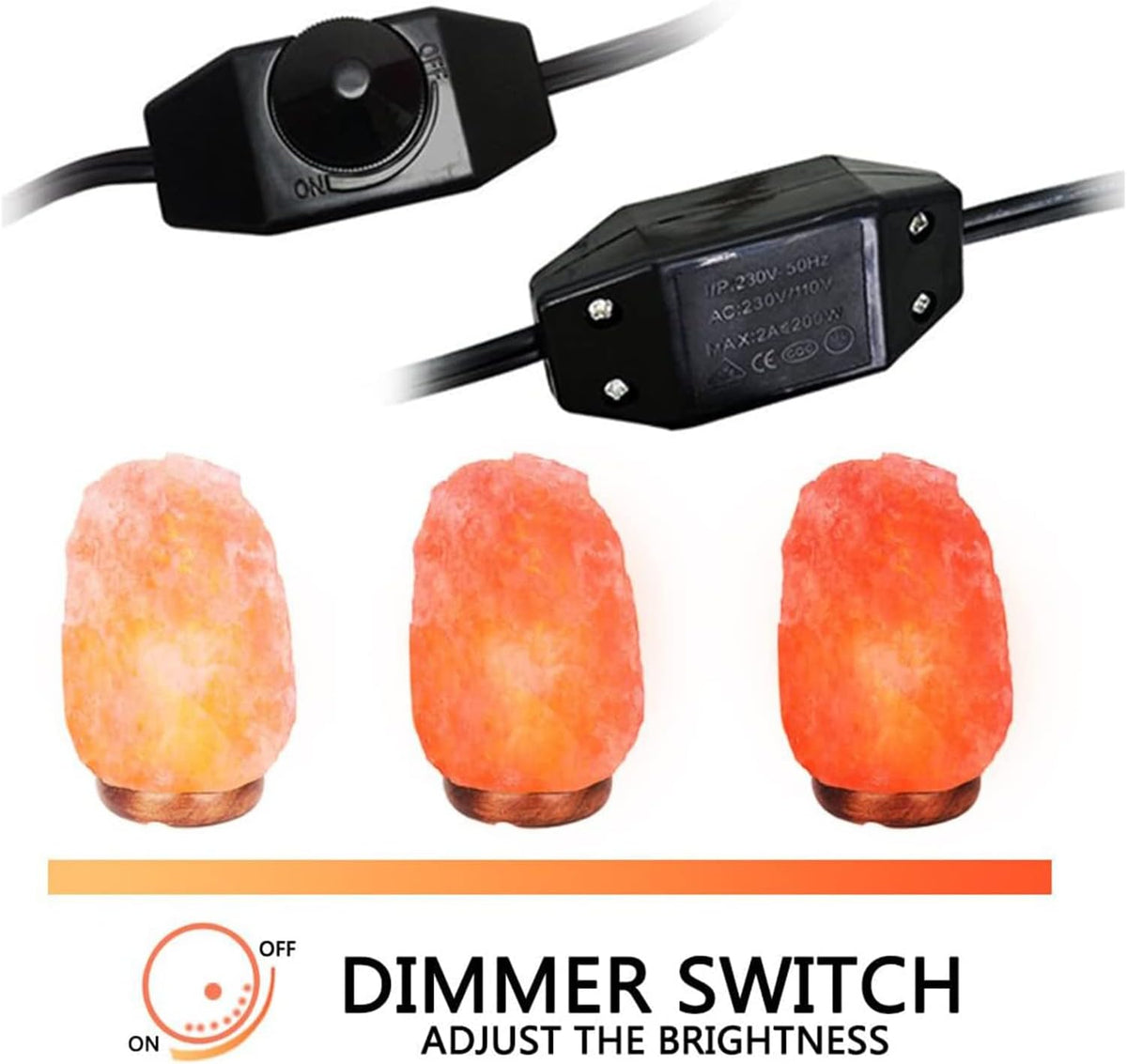 Himalayan Salt Lamp Cord, with Dimmer Switch ,Christmas Bulb,Salt Lamp Cord with Dimmer Control and Base Assembly,5 Feet ,E12 Base for Himalayan Salt Lampsand with six Free 15W Bulbs for Salt Lamp (1)