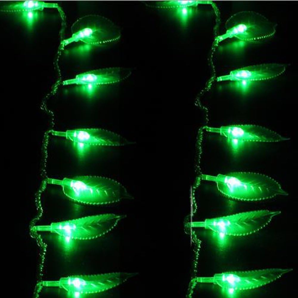 Green Leaf String Lights,16Ft /5M 40LEDs Battery Operated Green Leaf Fairy Lights with Remote Controller,Perfect for Christmas Bedroom and Decoration Courtyard Park Lighting