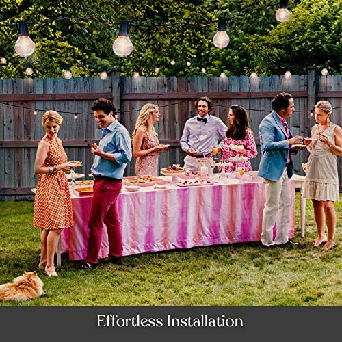 Brightech Ambience Pro Solar Powered LED Outdoor String Lights - 27 Ft Commercial Waterproof Patio Lights with Round Globe Bulbs - Durable String Lights for Outside, Backyard, Porch - 1W, Soft White