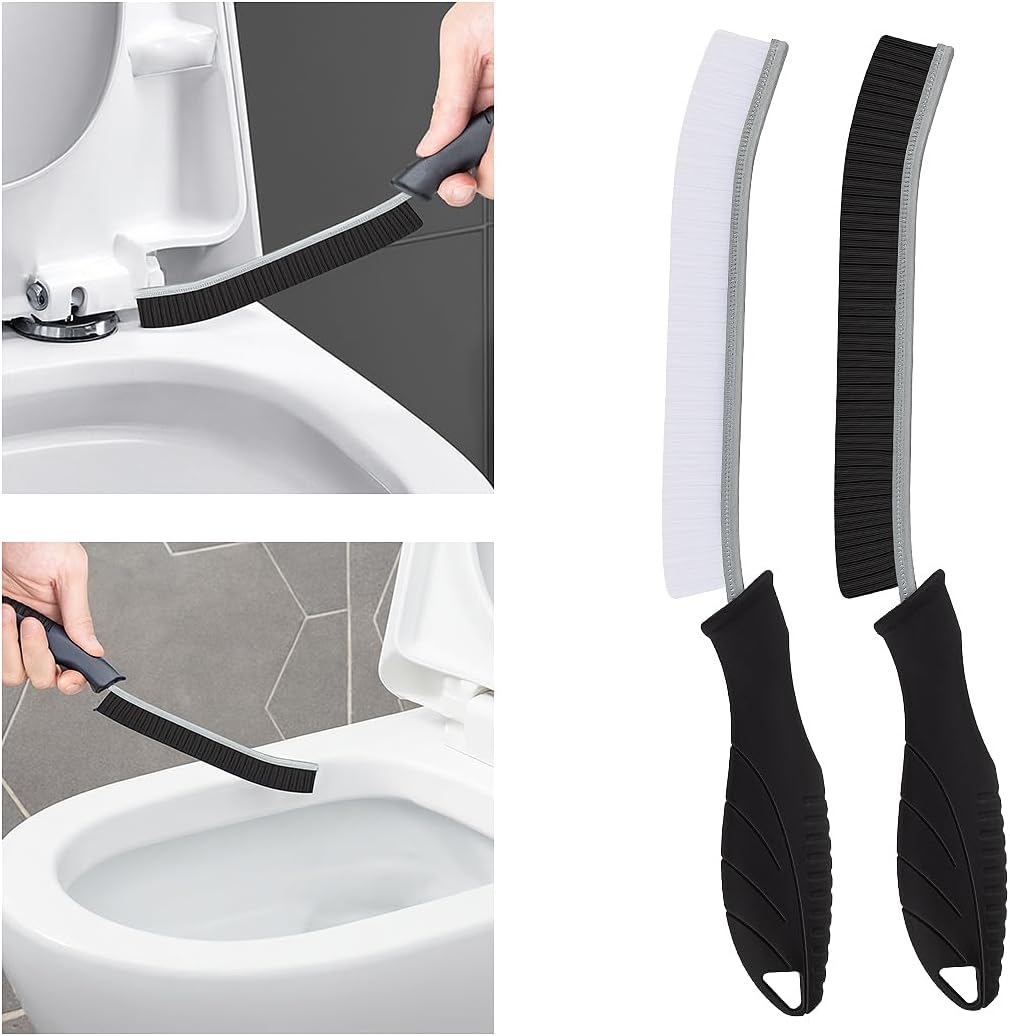 TQRR 2 Pcs Toilet Scrubber Brush, Bathroom Cleaning Brush with Hanging Hole